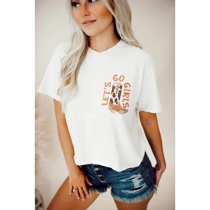 White Double-Side Cowboy Hat & Boots Graphic Tee