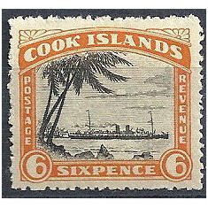 Cook Islands 1931 SG104 6d Black & Orange Mounted Mint.