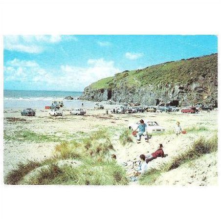 Morfa Bychan, Gwynedd - Black Rock Sands, animated, cars - Dixon postcard c1970s
