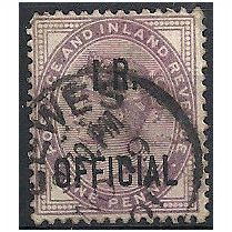 1882 O3 1d Lilac Inland Revenue Official Fine Used LEWES CDS . .