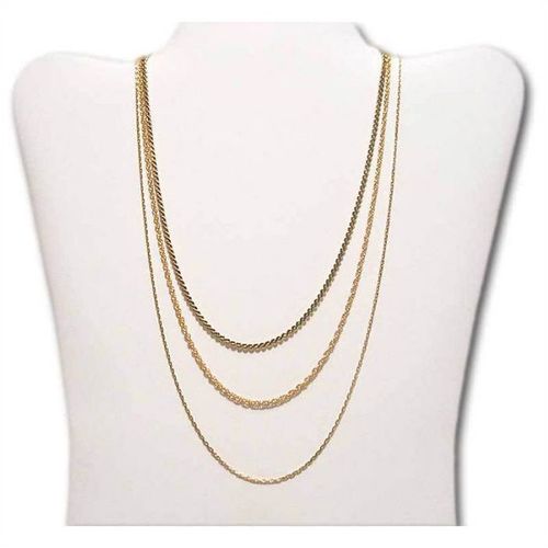 Necklace chains #003 lot of 3 24kgp 16 inch 18 inch 24 inch unisex jewelry