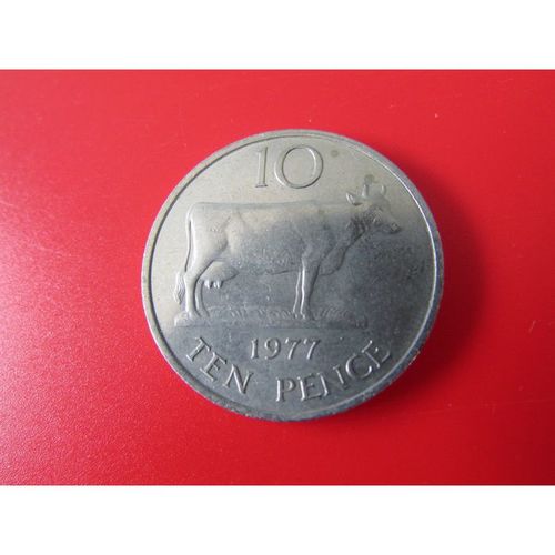 1977 GUERNSEY TEN PENCE FREE POST. E