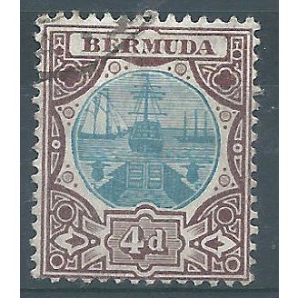 Bermuda 1909 SG42 4d Blue & Chocolate Very Fine Used .. ..