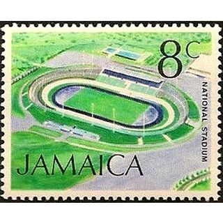 Jamaica QEII 1972 8c National Stadium Mounted Mint MM SG 350 Sc349 postage stamp