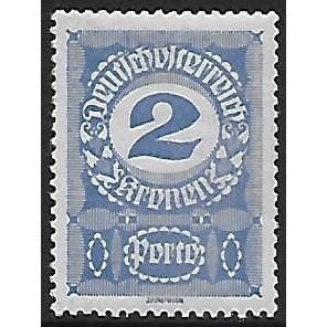 Po Mi 86 x (*): 2 Kr. deep blue Postage Due Stamp: Numeral, white paper.