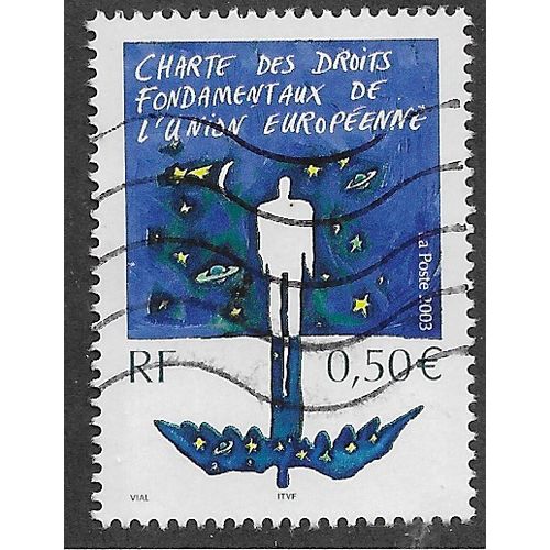 FRA 2003 50c 'HUMAN RIGHTS CHARTER' FINE USED (EBID56-040)