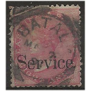India 1868 O30 8a Rose SERVICE Good Used . ..