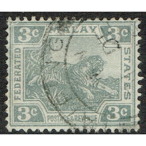 Federated Malay States 1904 3c Grey wmk MCrown CA SG35 FU