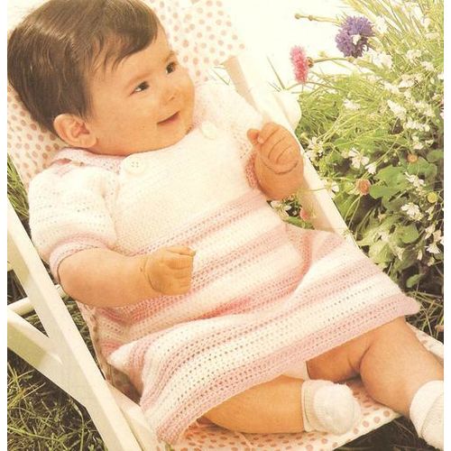 Crochet Baby Pattern Baby's Pullover & Dress