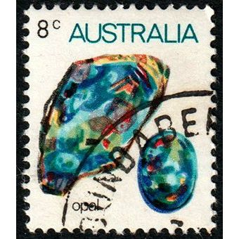 Australia 1973 Minerals Gemstones Opal 8c Used Stamp.