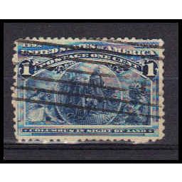 Used 230 1c Columbus in Sight of Land Just Clears RA0899