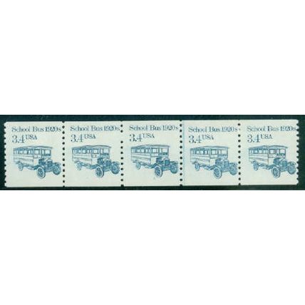 2123 3.4c School Bus Fine MNH Dry Gum PNC 1/5 A02462