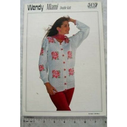 Vintage: Wendy 3410 rose motif cardigan, DK