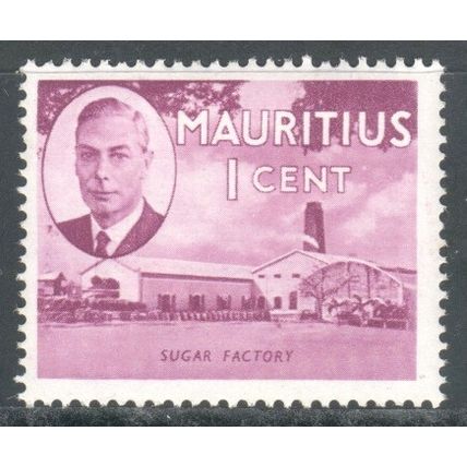 Mauritius stamps 1950 - 1c Sugar Factory - King George VI - MNH