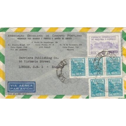 Brazil Associacao Brasileira De Cimento Portland-London Air Mail UK Cover VGC