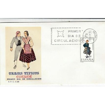 Spain 1967 Cuenca Traditional Costume FDC Madrid cancel Unaddressed VGC