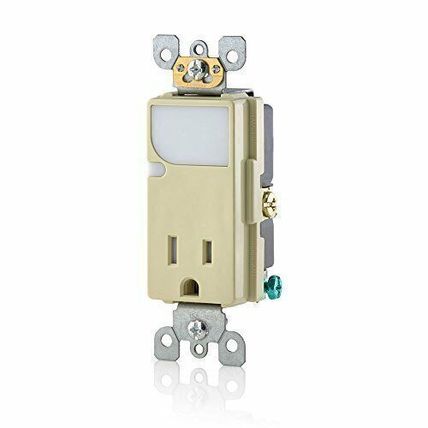 Leviton T6525-I 15-Amp 125V AC Combination Decora Tamper Resistant Receptacle wi