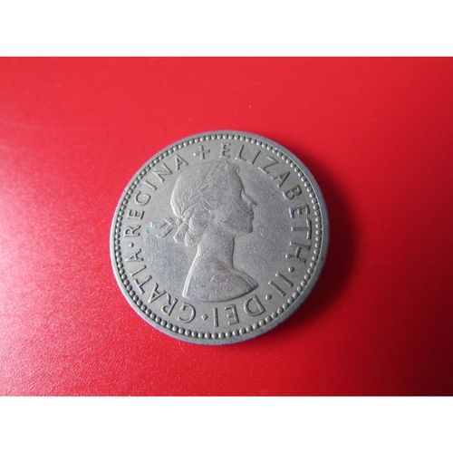 1954 QUEEN ELIZABETH II ENGLISH SHIELD ONE SHILLING - COIN - 2 FREE POST. AJ