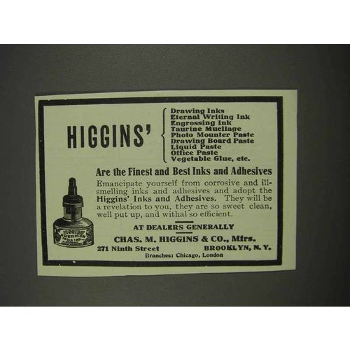1913 Chas. M. Higgins Inks Ad