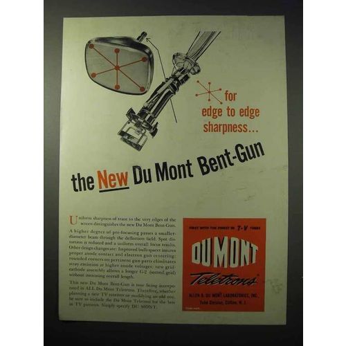 1950 Du Mont Bent-Gun Ad - For Edge to Edge Sharpness
