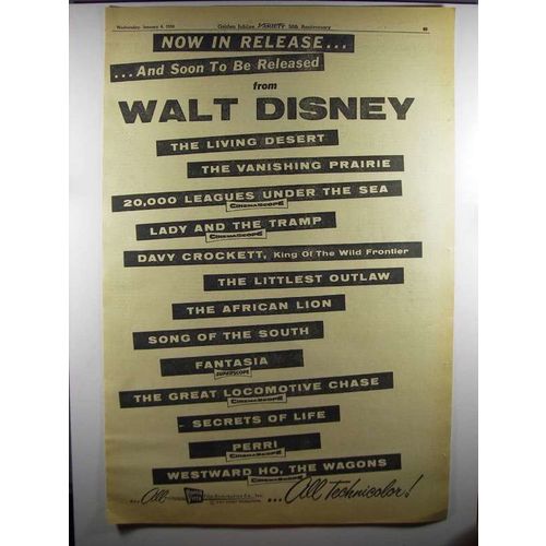 1956 Walt Disney Movies Ad - Now in Release