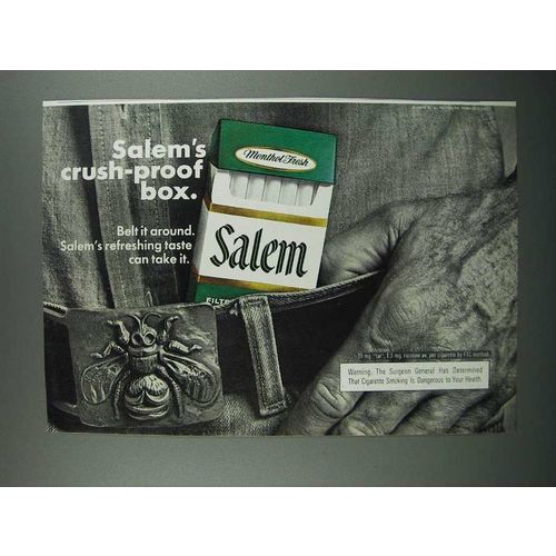 1975 Salem Cigarette Ad - Crush-Proof Box