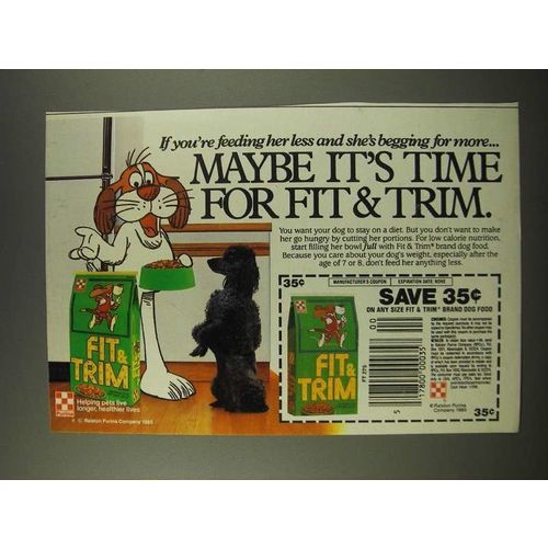 1986 Purina Fit & Trim Dog Food Ad - Maybe It's Time For