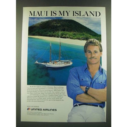 1986 United Airlines Ad - Maui is My Island