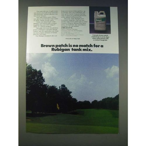 1989 Elanco Rubigan Tank Mix Ad - Brown patch is no match for a Rubigan tank mix