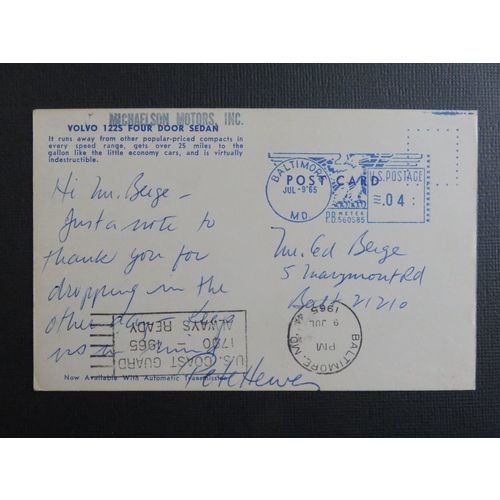 Volvo 122S Four Door Sedan Postcard