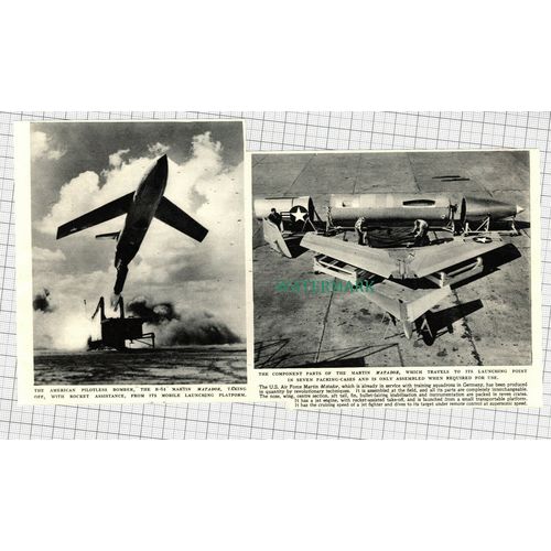 C3256) Martin Madador B61 American Pilotless Bomber Plane - 1954 Clip