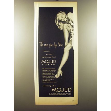 1950 Mojud Stockings Ad - The more your legs show
