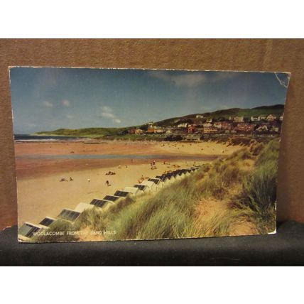 WOOLACOMBE FROM THE SAND HILLS, DEVON. used postcard by J. Salmon 1965 pm =