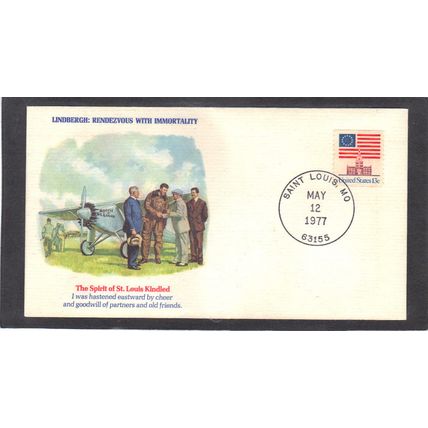 Fleetwood Lindbergh 1325 13c Flag (Cachet-U/A) CV00403