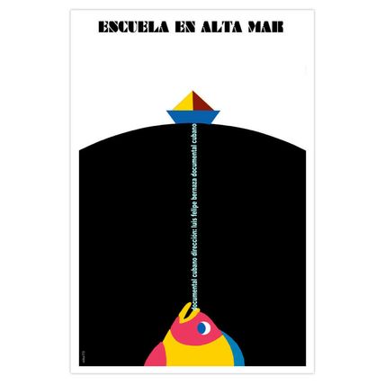 Spanish Movie Poster 4 film"Escuela en ALTA mar.Sea Fishing School"Colorful Fish