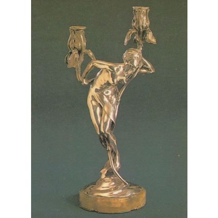 Maurice Bouval French Antique Silver Candelabrum Dream Postcard