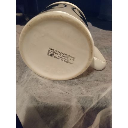 Pair of princess Anne Royal wedding mugs Staffordshire ironstone