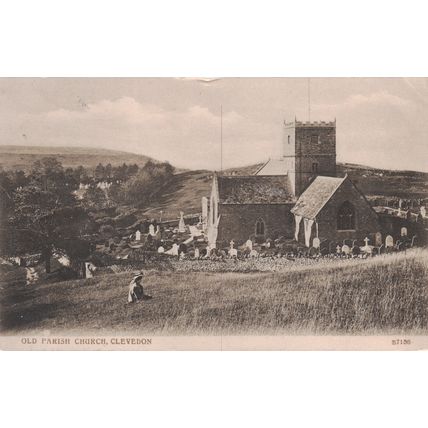 Postcard Old Parish Church, Clevedon, Somerset