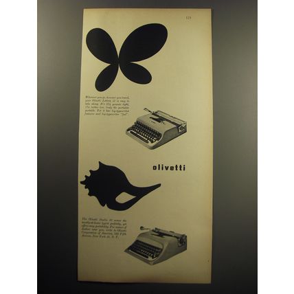 1957 Advertisement for Olivetti Lettera 22 and Studio 44 Typewriters