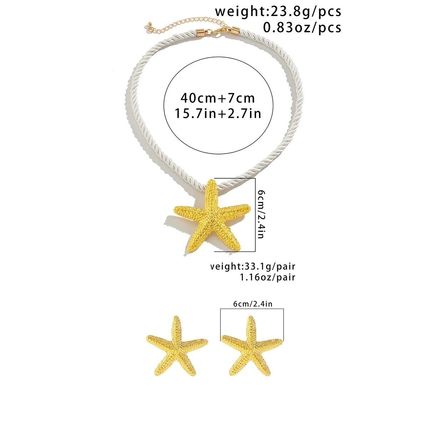 Big Starfish Star Necklace And Earrings Summer Jewelry