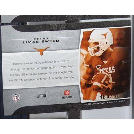 2008 Prestige LIMAS SWEED (Texas/Steelers) Prestigious Picks RC #PPI-40 464/500