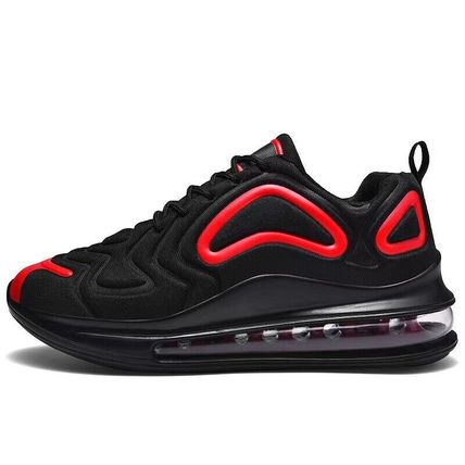 Casual Air Cushion Black Shoes Men Outdoor Breathable Lace-up Sneakers Running
