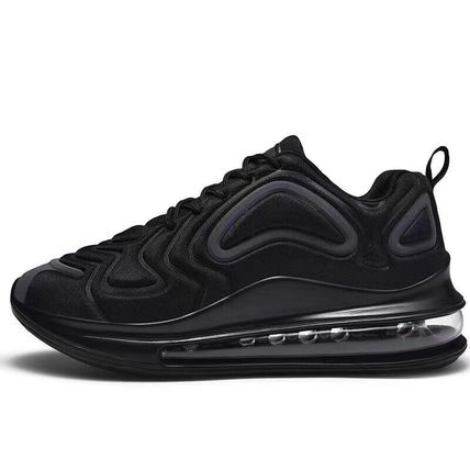 Casual Air Cushion Black Shoes Men Outdoor Breathable Lace-up Sneakers Running