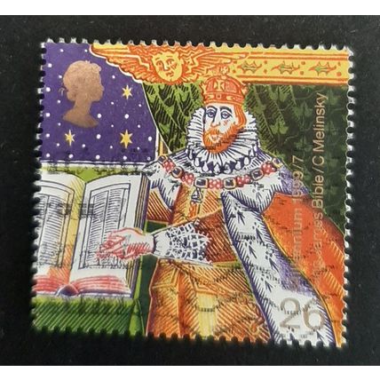 GB: 1999 - The Christians' Tale - 26P King James I and Bible - Used Stamp
