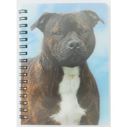 Staffordshire Bull Terrier notebooks, amazing 3D 4 designs to choose from