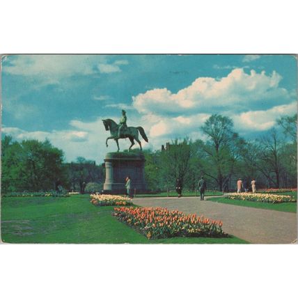 ZAYIX Postcard Washington Statue Public Gardens Boston Massachusetts 083022PC75