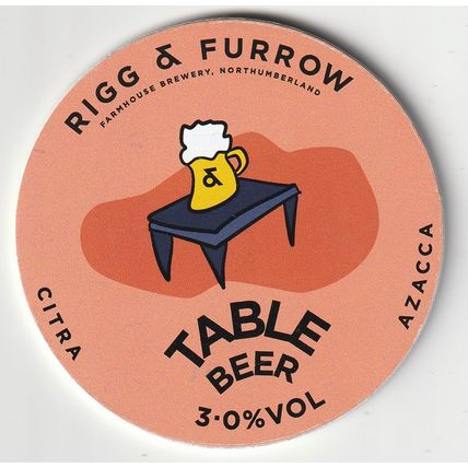 UNUSED KEG CLIP FRONT - RIGG & FURROW FARMHOUSE BREWERY - TABLE BEER
