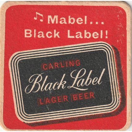 BEER MAT - CARLING LAGER - BLACK LABEL LAGER BEER - (Cat No 023) - (1963)