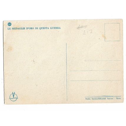 Orlando Lorenzini, Brigadier General Of The Cheren Garrison, Postcard.