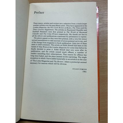 1981 JULIAN SYMONS 1ST EDITION "CRITICAL OBSERVATIONS" HARDBACK BOOK (P3)